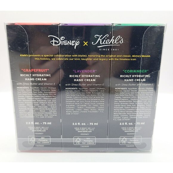 Disney Kiehls Richly Hydrating Hand Cream Trio Grapefruit Lavender Coriander New - Picture 3 of 6